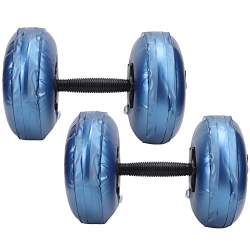 Mancuernas rellenas de agua, juego de mancuernas ajustables con agua para entrenamiento de levantamiento de pesas (azul, 8-10 kg)