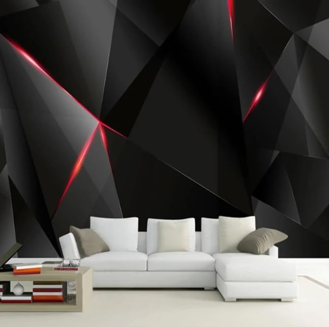 Papier peint 3D stéréo lumière noire grand format 300x210 cm