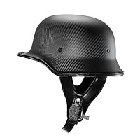 Motor Halve Helm Cruiser Chopper Biker DOT/ECE Goedgekeurd Open Gezicht Motorhelm ABS Plastic Volwassen Harley Motor Scooter Helm voor Mannen en Vrouwen Vintage Duitse Stijl A,M=55~56CM