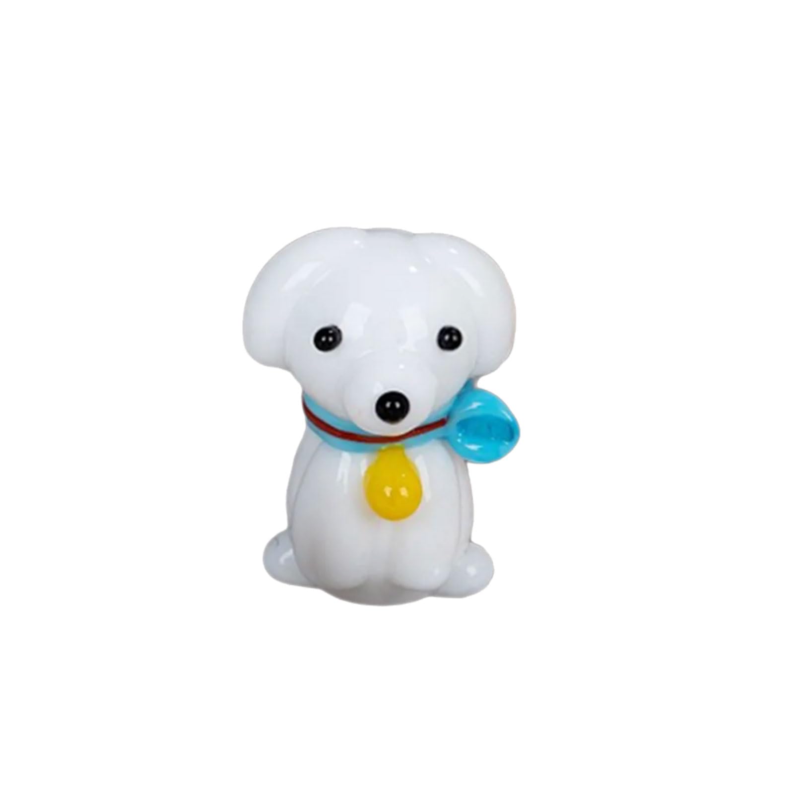 ZBIianxer Handcrafted Glass Animal Sculpture Cartoon Dog Bear Figurine Home Decors Birthday Christmas Celebration Glass Animal Miniature Sculpture
