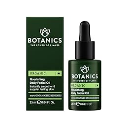 Botanics Organic Hydrating Face Oil - Nourishing Daily Facial Oil with Argan & Rosehip - Lightweight, Non-Greasy Formula for Dry & Sensitive Skin - Vegan & Cruelty-Free (0.84 Fl Oz)
