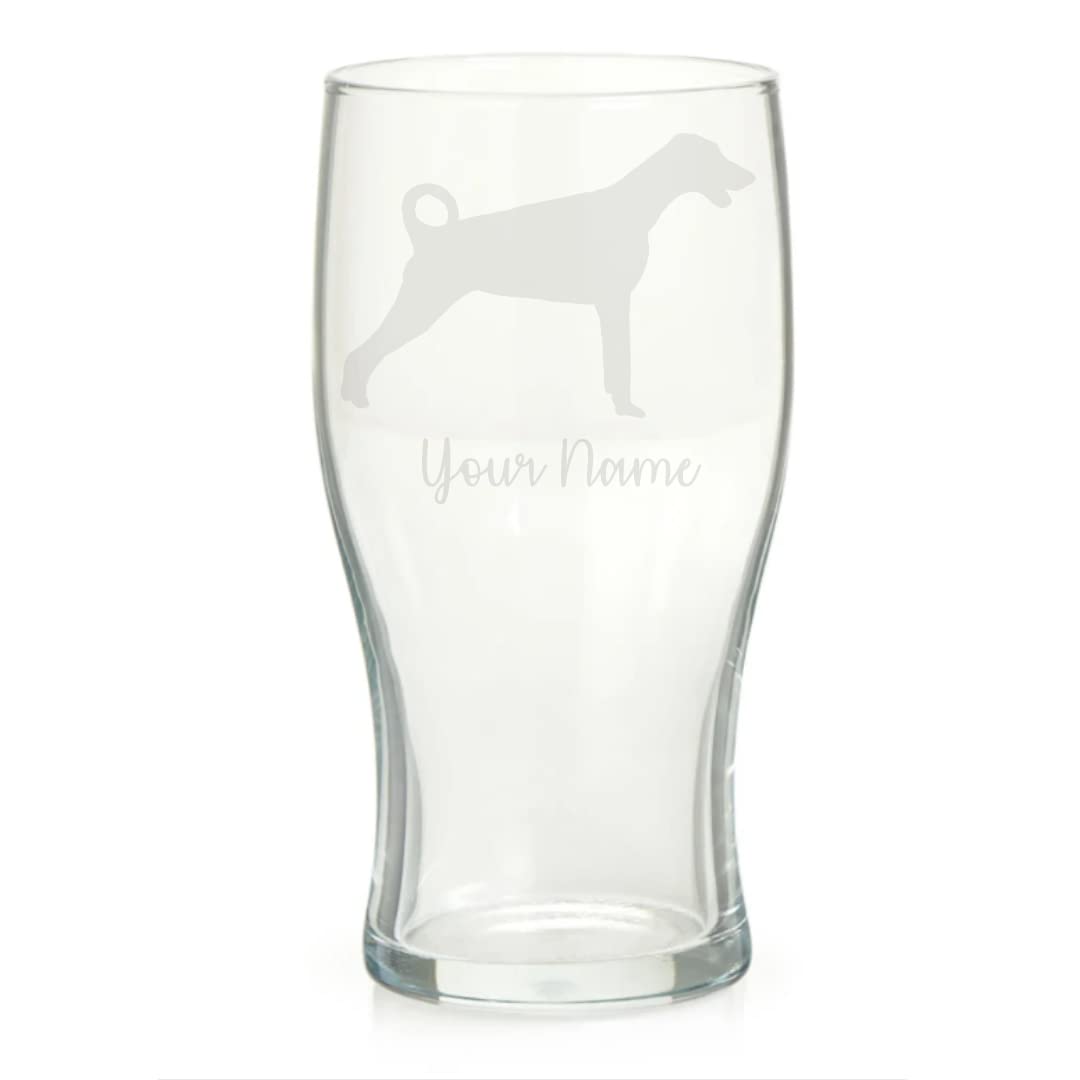 Personalised Doberman Engraved Pint Glass, Dog Gift for Women, Gift for Men