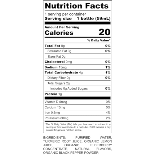 Favor Elderberry Immunity Shot - Natural Wellness Shots with Turmeric and Lemon - Drink for and Immunity Boost, Vitamins & Nutrients, & Daily Wellness - 12 Pack (2oz Each) - Image 4