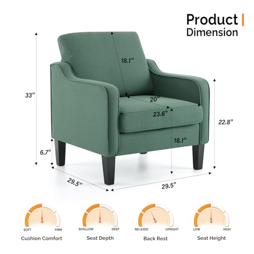 Image of VINGLI Accent Chairs Set of 2, Modern Traditional Armchair for Living Room