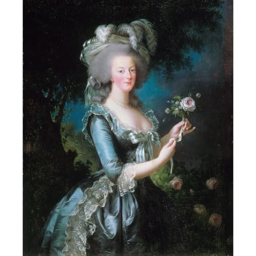 Impression giclée Marie-Antoinette avec la rose Louise Elisabeth Vigee-Lebrun 61x45,7 cm