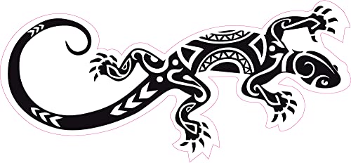 salamandre maori Lizard logo 652 autocollant sticker - Taille : 12 cm - Couleur : noir