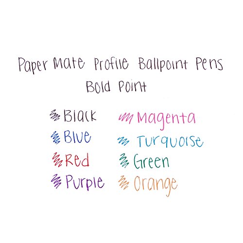 Paper Mate 1960662 Profile Retractable Ballpoint Pens, Assorted Colors, 8-Count #TOP3