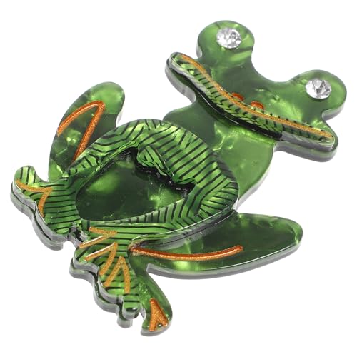 BESPORTBLE かわいいカエルデザイン動物ブローチ スウェター カーディガンクリップ兼用 襟元やショール バックパックの飾りに 手作りアクリル