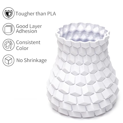 inland micro center pla 3d printing filament 175mm - pla pro dimensional accuracy - 003 mm - 1kg cardboard spool 22 lbs 1 pack white 285mm