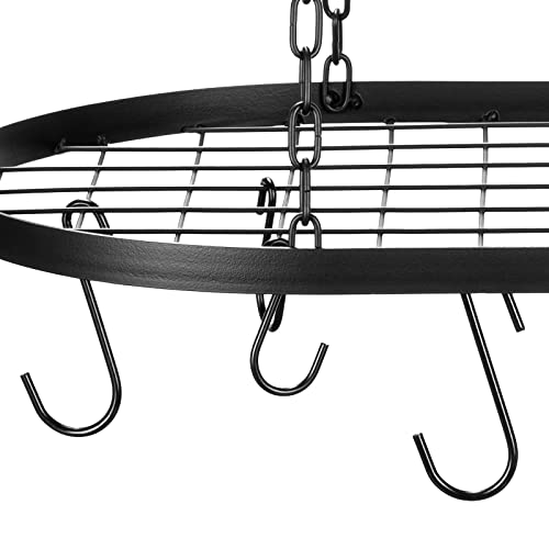 20 Inch Pots And Pans Organizer Hanging Pot Rack Pot And Pan Organizer With 20 S Hooks For Home, Restaurant, Kitchen Cookware, Utensils, Books, Household (Black) #TOP3