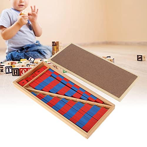 KENANLAN Numerische Stäbe, Montessori pädagogisches Mathe Spielzeug, Materialien für die Frühe Bildung, Blau, Rot, Kleine Numerische Stäbe