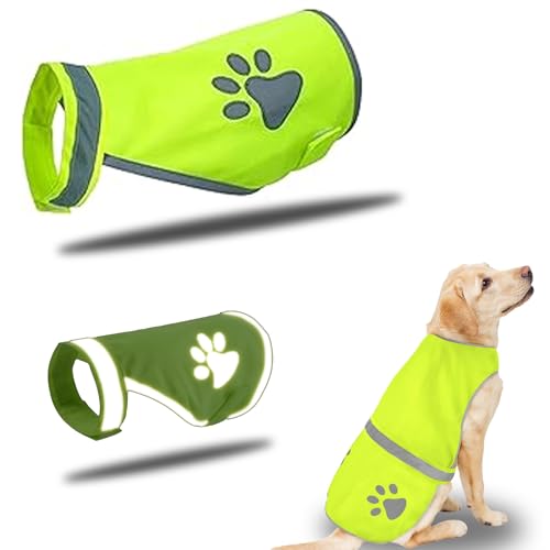 ZYEKIU Warnweste Hund Hundemantel Warnweste Reflektierende Sicherheitsweste für Hunde Sicherheitsweste Hohe Sichtbarkeit bei Nacht, Wasserabweisend, für Hunde Outdoor Aktivitäten Wandern (Größe M)