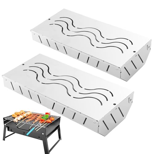 Furtryvl ahumadora de barbacoa | de ahumador de acero inoxidable para carbón, accesorios de parrilla de barbacoa, de niebla de pellets con tapa con bisagras para el hogar, jardín