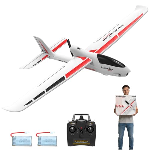 volantexrc RC Glider Plane Ranger600 Stunt 4 CH Remote Control Airplane RTF with 6-Axis Gyro & 3 Modes Easy to Fly, 2.4GHz Radio Controlled Aircraft for Beginners & Adults (White)