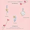 Qings Pendentif Fleur Rose en Argent Sterling 925, Charms Pendentif Fleur en Or Rose pour Bracelet #2