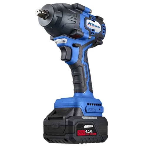 Acdelco 20V Brushless Impact Wrench 1/2", Cordless High Torque Impact Wrench 2200 Rpm, 680Nm, Compatible With Makita 18V Battery | Includes 4.0Ah Batt