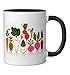 Let's Roots For Each Other Funny Vegetable Vegan Veggie Ceramic Mug, Black/White