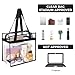 BAGAIL Clear Bags Stadium Approved Clear Tote Bag with Zipper Closure Crossbody Shoulder Bag with Adjustable Strap(12 Inch X 12 Inch X 6 Inch,Black)