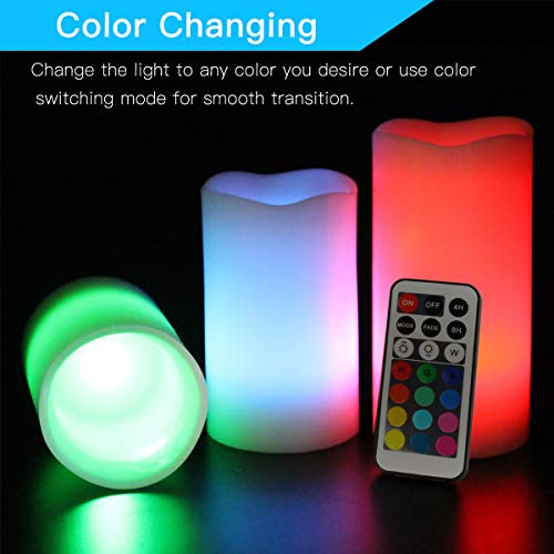Novelty Place Flameless Candles With Remote, [Real Flickering & Real Ivory Color] Battery Powered Led Pillars Candles With Remote Control And Timer Function - 12 Preset Multi Colors #TOP2