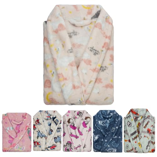 Roupão Infantil Microfibra P M G Extra Macio Unissex (BR, Alfa, M, Regular, Flamingo)