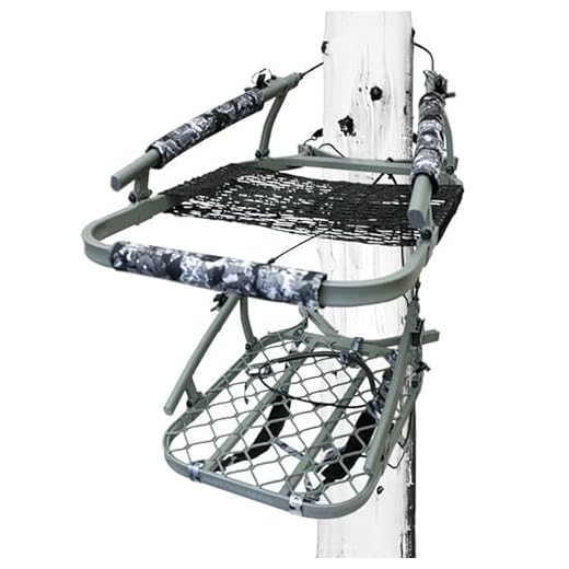Hawk Ultra-Lite Climber Portable Aluminum Big Game Hunting Tree Stand with 20" x 27" Platform & Adjustable Net Seat