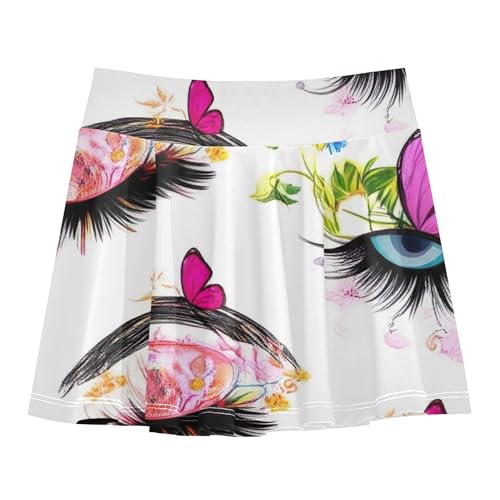 Athletic Shorts Girls Skorts Artistic Eyes Toddler Tennis Skirts Custom Cheer Skirt 3t