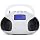 August SE20 - Mini Bluetooth MP3 Stereo - Portable Radio with Powerful Bluetooth Speakers - FM Alarm Clock Radio with SD Card Reader, USB and AUX in - White