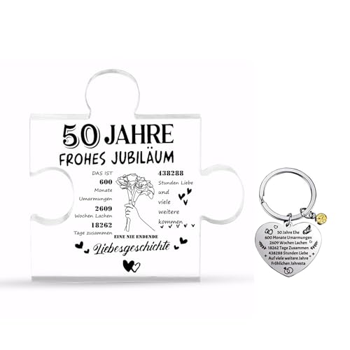 Regalos de 50 aniversario de bodas placa acrílica Signo de acrílico de aniversario de boda bonitos regalos de boda para hombres, mujeres Regalo de 50 aniversario de bodas para parejas y padres