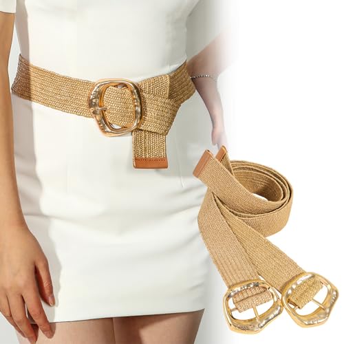 Cotton Linen Adjustable Waist Strap For Dresses Simple Woven Straw Belt Women Fashion Accessory Waistband W2
