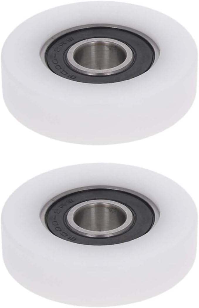 Bearings, Roller,Flat WRoller,Pulley,Flat Wheel, Nylon Roll 2Pcs 10 x 40 x 10mm Roller Idler Bearing Pulley Sliding Conveyor Nylon Wheel for Furniture, Hardware Accessories, Mobile Door(White),High