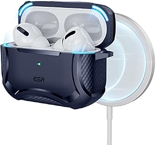 ESR for AirPods Pro 2 Case, MagSafe Wireless Charging, Compatible with AirPods Pro 2nd 1st Gen 2022/2019, Powerful Drop Protection, Magnetic Lid, HaloLock Cyber Armor Tough Case for AirPod Pro, Blue