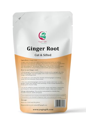 Dried Ginger Root 4 oz | Cut and Sifted Dried Ginger Pieces | As Spicy as Fresh | Flavourful Indian Spice |100% Pure and Natural For Making Flavourful Tea | By Yogi\'s Gift® - Thumbnail 2