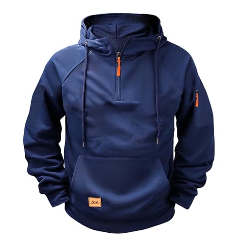 Hoodies For Men Quarter Zip Up Big And Tall Tactical Hoodie Pullovers Fall Winter Fashion Hooded Sweatshirt With Pockets2