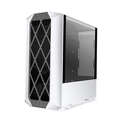 Segotep Typhon ATX Mid Tower PC Gaming Case with Graphics Card Vertical Mounting, USB 3.0 Ports Tempered Glass Side Panel & Decent Cable Management/Airflow White