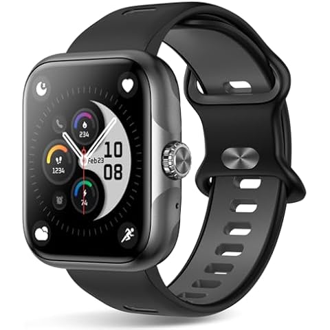 Smart Watch for Men Women GPS Built-in, (Answer/Make Call) AMOLED Display Fitness Tracker Watch with Waterproof, Pedometer, Heart Rate, Step Counter, for iOS & Android (Black, Large) Cover