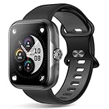 Smart Watch for Men Women GPS Built-in, (Answer/Make Call) AMOLED Display Fitness Tracker Watch with Waterproof, Pedometer, Heart Rate, Step Counter, for iOS & Android (Black, Large)
