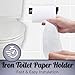 Stur-De Wrought Iron Toilet Paper Holder – Rustic Wall-Mount Tissue Holder for Bathroom – Vintage Farmhouse Style - 6.6 x 3.2 Inches (Black)
