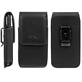 PiTau Phone Holster Designed for iPhone SE Holster 6 6s 7 8 Cell Phone Pouch Belt Case with Clip Cover Holder Carrying Sleeve with Swivel Clip Fits Apple iPhone with Other Case on - Vertical Black