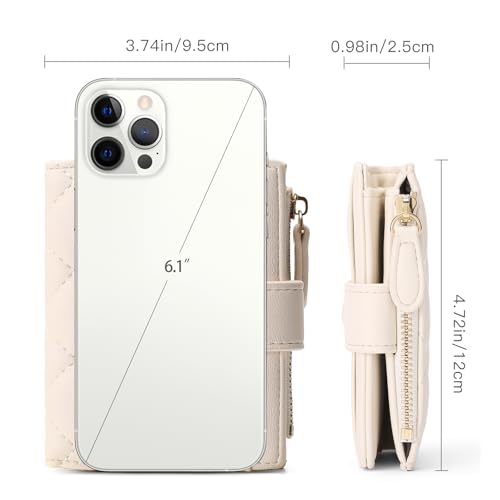 GAEKEAO Small Wallet for Women Slim Bifold Leather RFID Blocking Credit Card Holder Wallets Zipper Pocket Coin Purse with ID Window3