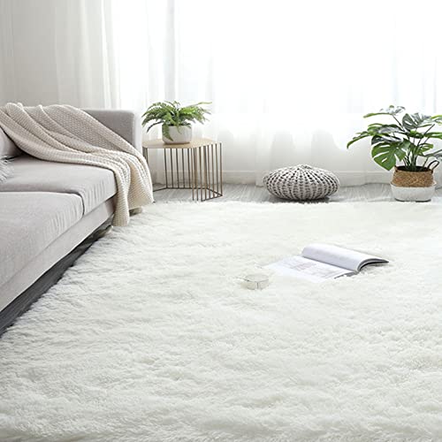 Alfombra pasillo rectángulo blanco de 160x220cm súper suave 2