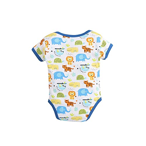 Image of POOJA BABY Cotton Baby Bodysuit Short Sleeve Half Romper Pack of 3 Soft & Comfortable for Kids Pack of 3