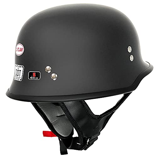 Outlaw Helmets T99 Charcoal Gray German Style Motorcycle Half Helmet For Men & Women Dot Approved - Adult Unisex Skull Cap For Bike Scooter Atv Utv Chopper Skateboard (Small) #TOP3