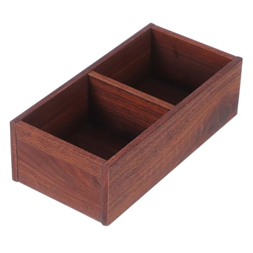 VALICLUD Caja Organizadora de Madera Nogal para Bolsitas de Té y Azúcar Almacenamiento Multifuncional para Cocina Diseño Elegante y Compacto para Encimeras y Despensas