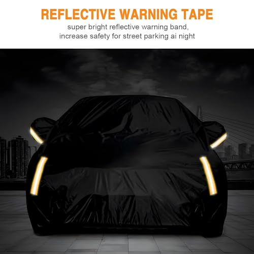 NEVERLAND Sedan Car Cover Waterproof Heavy Duty All Weather Protection Snow Anti-UV Windproof Outdoor Full Car Cover Fit for Automobiles BMW/Mercedes-Benz/Honda(for Car Size:183''L x 70''W x 59''H) - Image 4