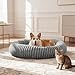 Pawk Hundebett Mittelgroße Hunde, Große Katzenbett Flauschig, Hundekorb Waschbar Abnehmbar, Rund Hundebett rutschfest Füllung Granulat und Memory-Schaum, 76x76x20cm