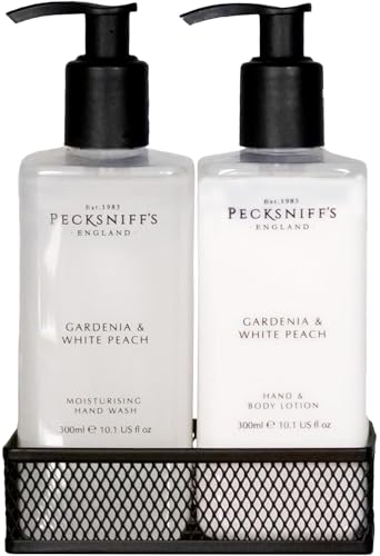 Pecksniff's Gardenia & White Peach Hand Wash and Body Lotion Set, 300ml 10.1 fl. oz. each