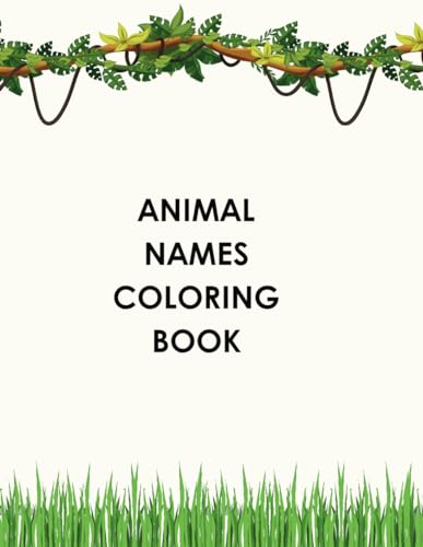 Animal Names Coloring Book