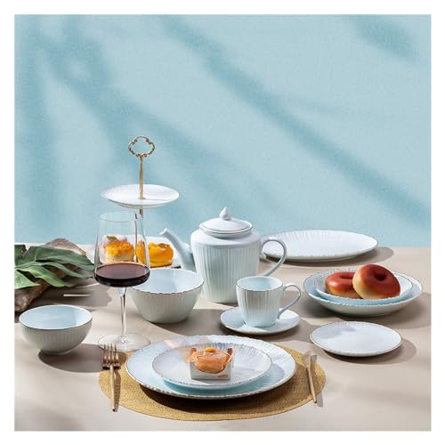 Bone China ceramic tableware Northern Europe color glaze position the table plate gold