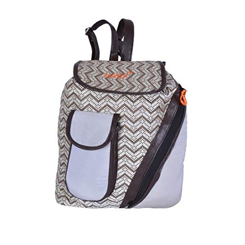 MABATextured Casual Backpack with Leather Strap for Women/Girls, College/School Backpack (Cream)