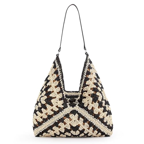 Bolso Hobo de Paja para Mujer, Gran Capacidad miniatura 1